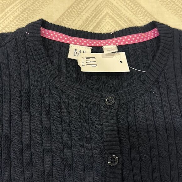 Gap Kids Navy Blue Cable Knit Cardigan Sweater - Picture 3 of 5
